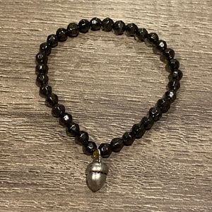 Chico’s black beaded acorn bracelet